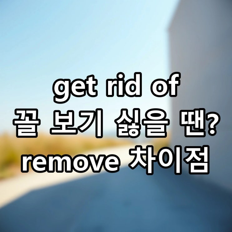 `get rid of` vs `remove`, 더 이상 헷갈리지 마세요 (결정적 뉘앙스 차이)