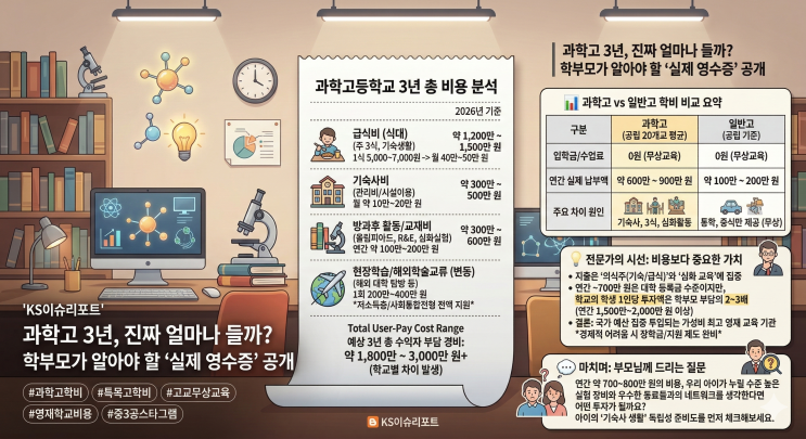  과학고 3년, 진짜 얼마나 들까? 학부모가 알아야 할 '실제 영수증' 공개