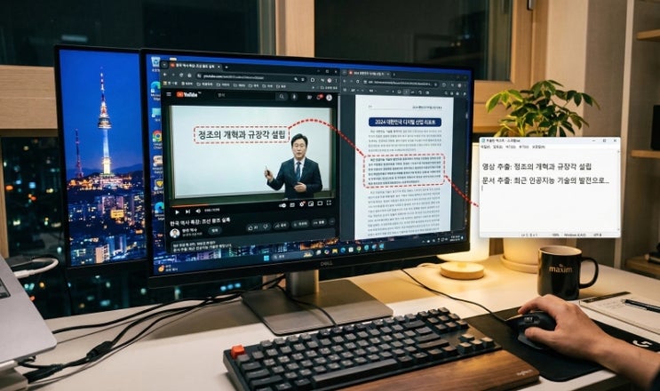  일요일 아침, 우클릭 금지된 화면에서 1초 만에 글자 복사하는 마법의 단축키 (윈도우 필수 설치 프로그램)