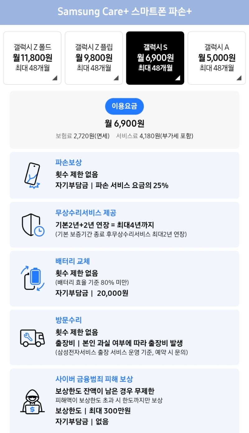 [휴대폰보험 #1탄] 갤럭시 S26 삼성케어플러스 vs 카카오페이 휴대폰 보험 비교