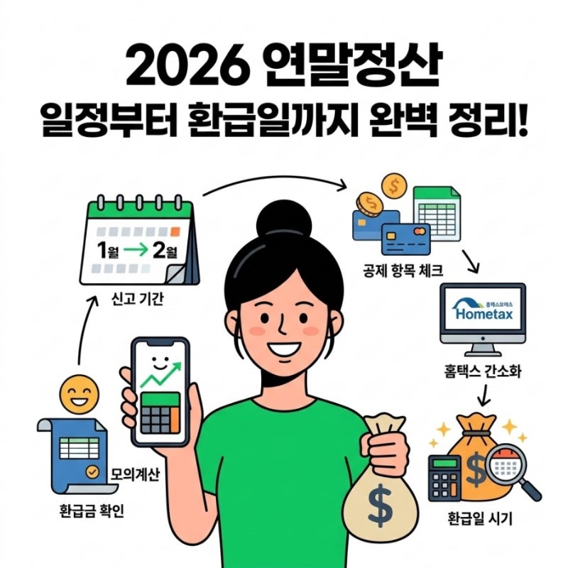 2026년 연말정산 언제? 신고부터 환급일 모의계산까지