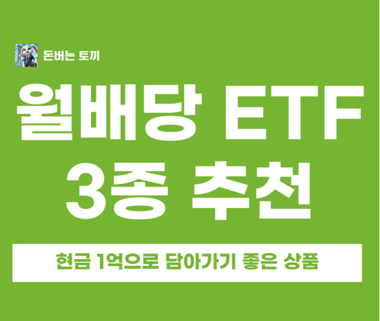  지금 당장 담아도 좋을 월배당 ETF 3가지 완벽 분석