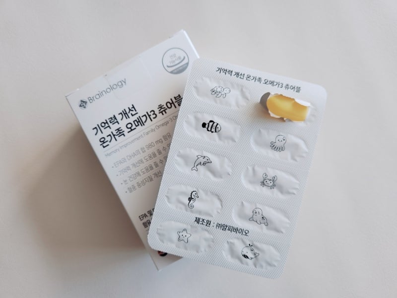 온가족이 섭취하는 브레인올로지 키즈 오메가3 츄어블