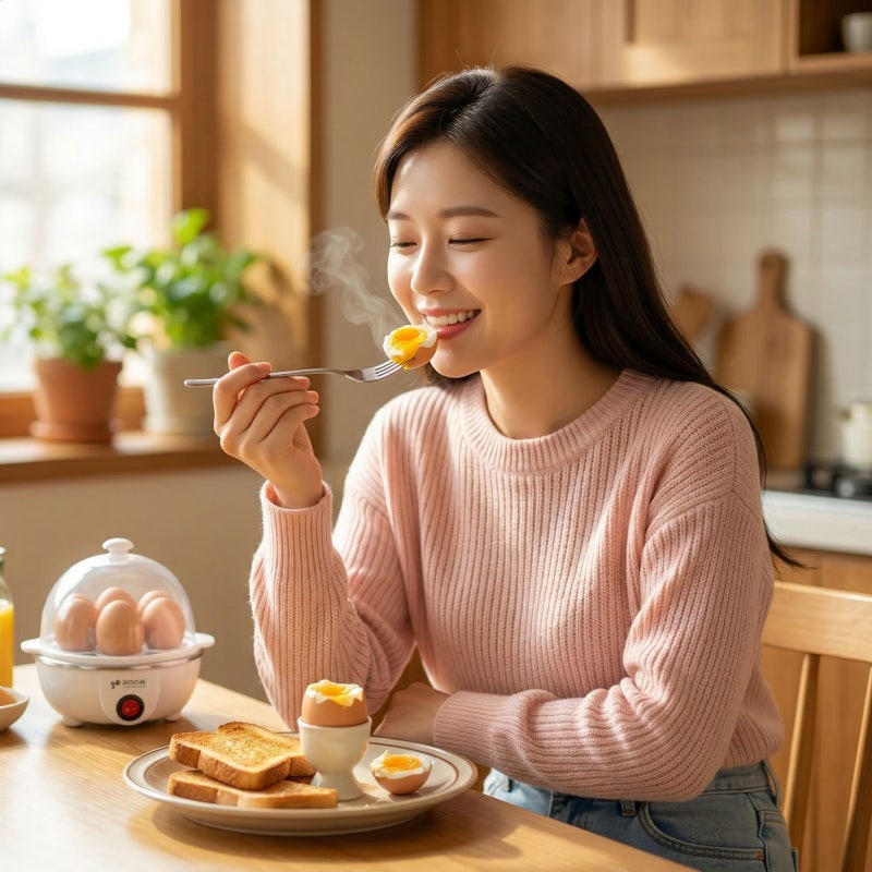 키친아트 계란찜기 사용 후기 — 아침 준비가 쉬워졌어요! (계란삶기 / 반숙·완숙 / 계란찜기....