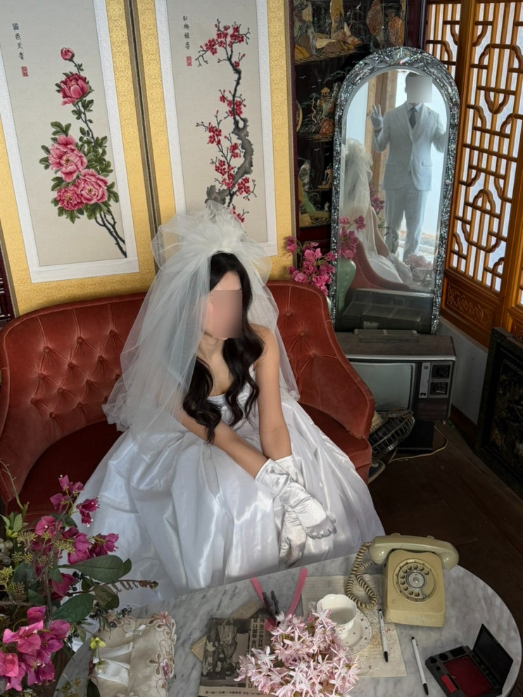  복고 컨셉의 원규스튜디오 촬영 후기-레트로 드레스(신부 단독) 옛날 안방 배경 개화기 뉴트로씬