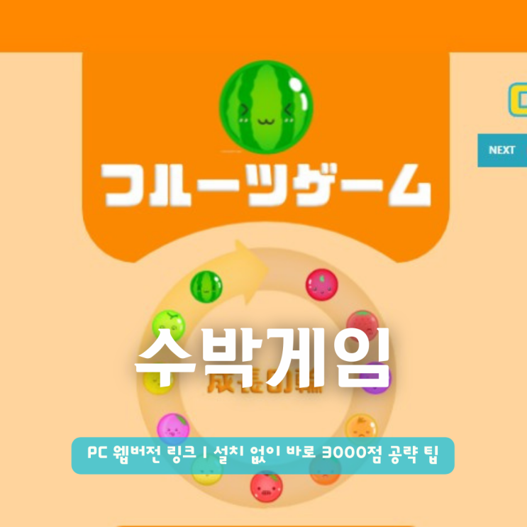  수박게임 PC 웹버전 링크 | 설치 없이 바로 3000점 공략 팁