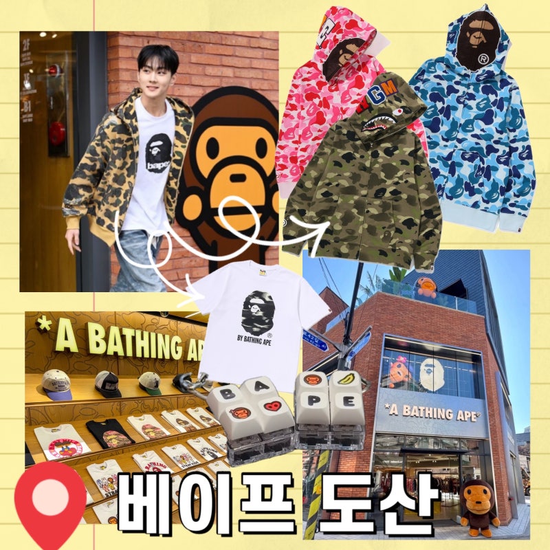 베이프 후드집업 에이프 , 샤크 사이즈 추천 및 도산 매장 그랜드 오픈 소식