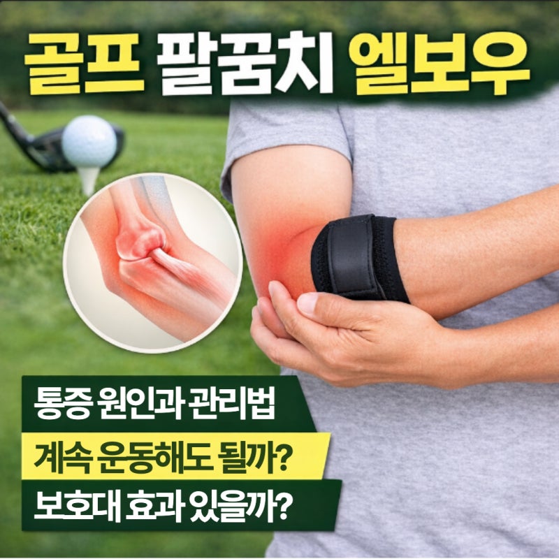 골프 팔꿈치 엘보우 통증 원인과 관리 방법｜보호대 효과 있을까?