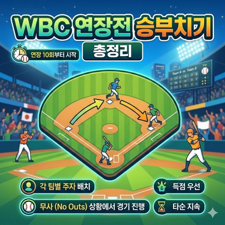  2026 WBC 연장전 승부치기 규정 완벽 정리 | 10회 무사 2루 규칙