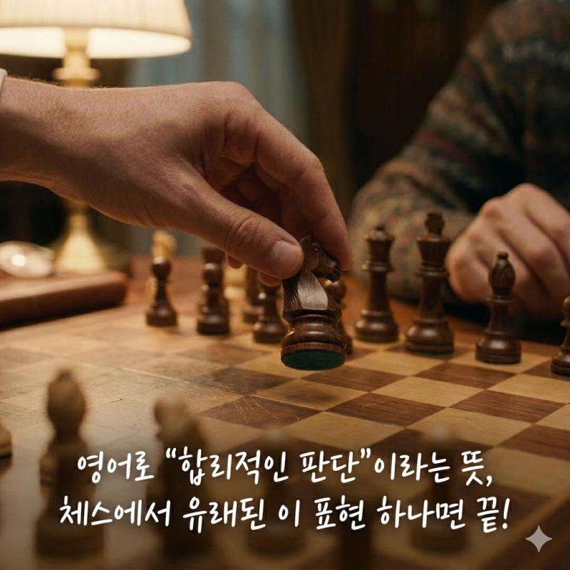 영어로 "합리적인 판단"이라는 뜻, 체스에서 유래된 이 표현 하나면 끝!