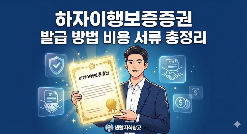 하자이행보증증권 발급 방법 비용 및 필요 서류 총정리