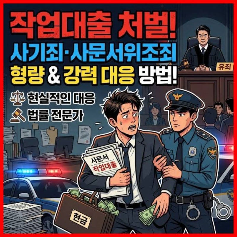 작업대출처벌 사기죄 사문서위조죄 형량 대응 방향에 따라서
