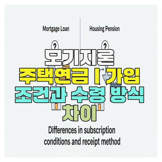  모기지론 주택연금｜가입 조건과 수령 방식 차이