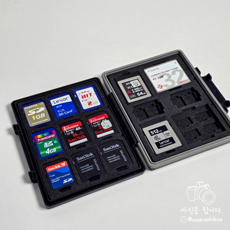  [메모리카드 케이스] JJC 메모리카드 보관함 (SD, 마이크로 SD, XQD, CFE)