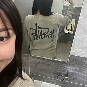 스투시 래글런 써멀 롱슬리브 크루 본 S사이즈 크림 구매 후기