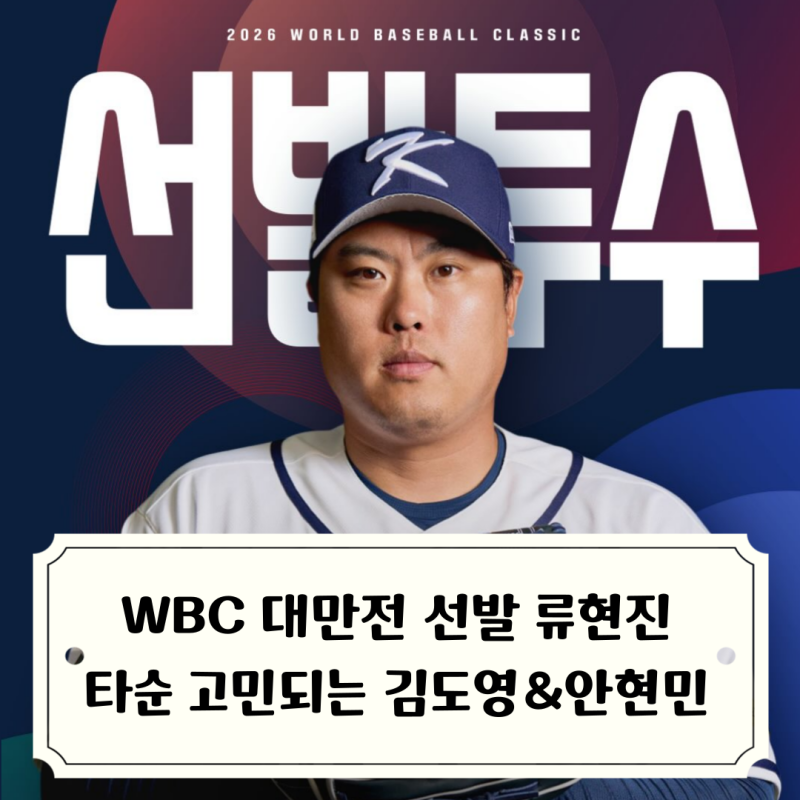 WBC 대만전 선발 투수 류현진 / 김도영과 안현민 타순 조정될까, 류지현 감독의 대만전 예상 ....