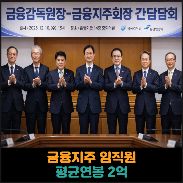  금융지주 임직원 평균연봉 2억