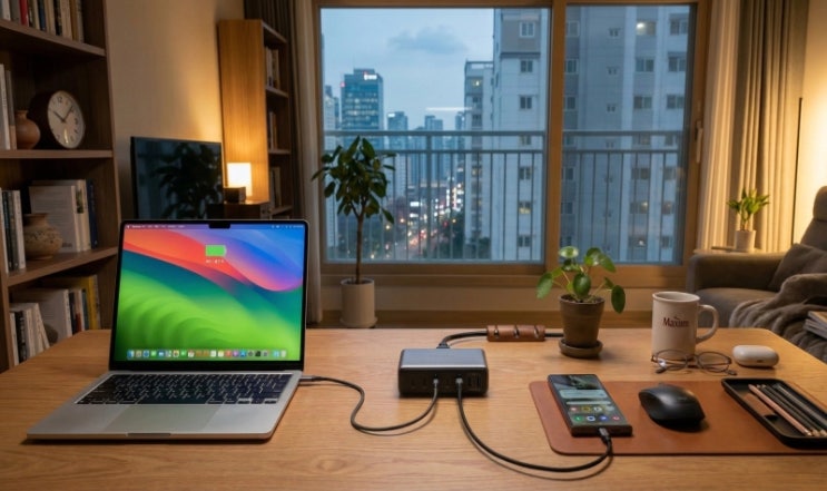  월요일 저녁, 지저분한 멀티탭 선 정리 끝! 100W GaN 접지 멀티 충전기 구매 가이드