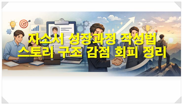  [자소서쓰는법] 자소서 성장과정 작성법 스토리 구조 감점 회피 정리