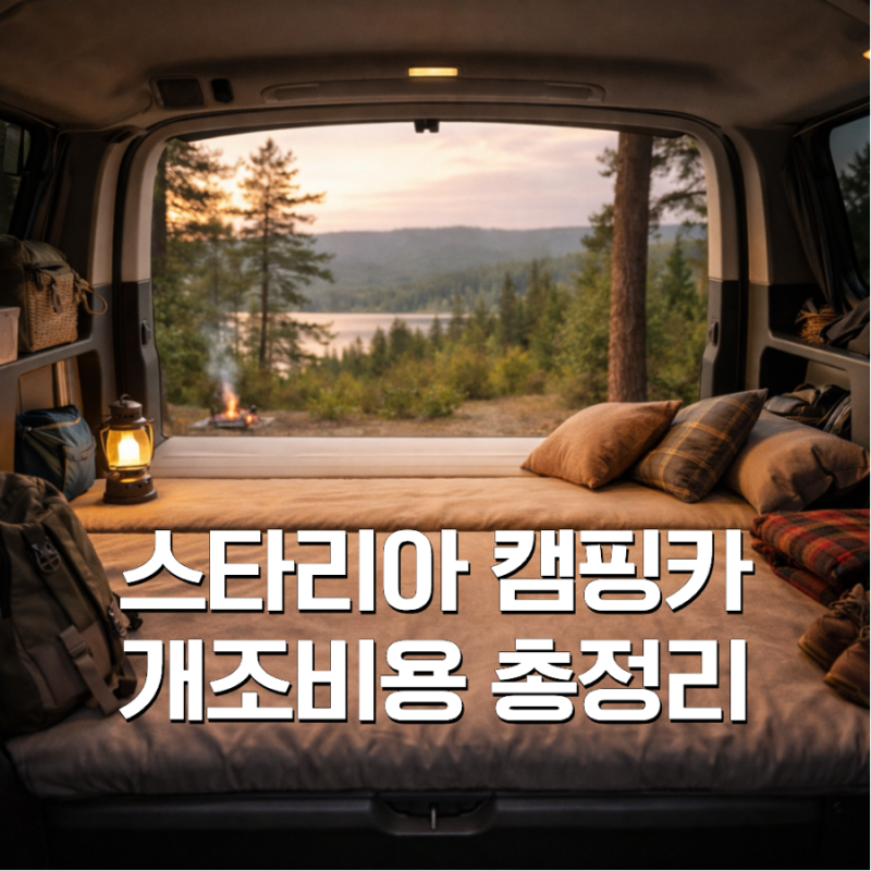 스타리아 캠핑카 가능할까? 차박부터 캠핑카 개조비용 까지 총정리