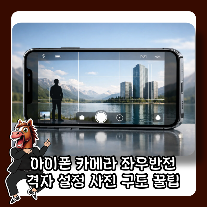 아이폰 카메라 좌우반전 격자 설정 사진 구도 꿀팁