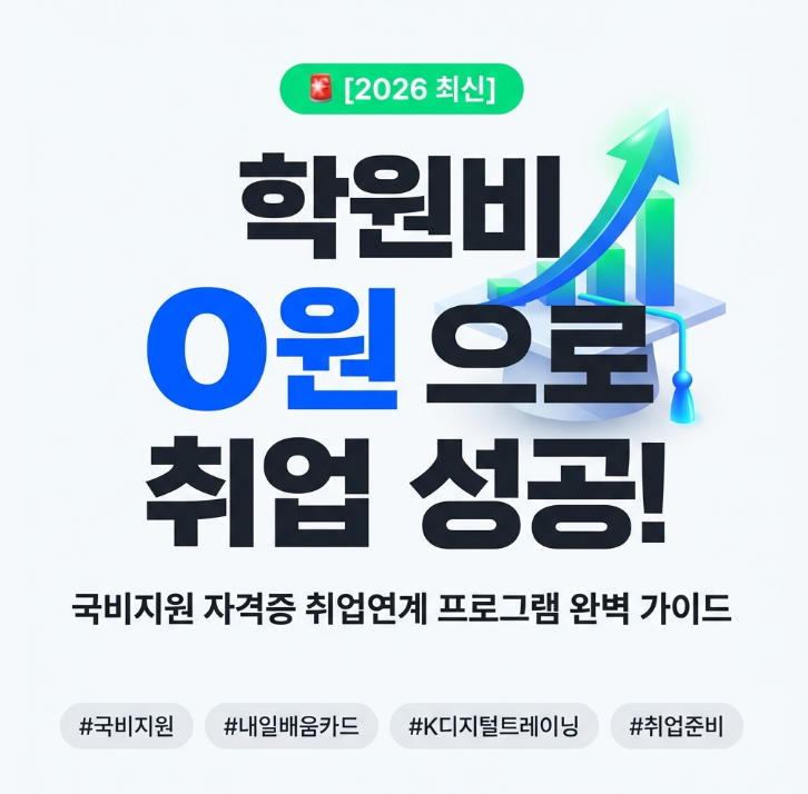 [2026년 최신] 학원비 0원! 국비지원 자격증 취업연계 프로그램 가이드