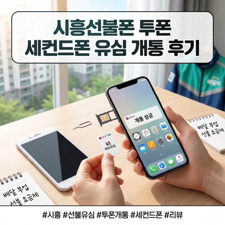  시흥선불폰 투폰 세컨드폰 유심 개통 후기