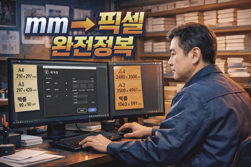 mm를 픽셀로 변환하는 방법, A4부터 명함까지 한번에 정리!