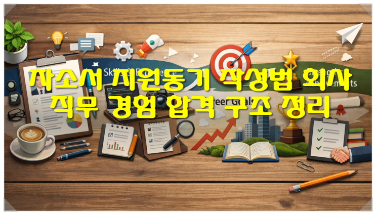 [자소서쓰는법] 자소서 지원동기 작성법 회사 직무 경험 합격 구조 정리