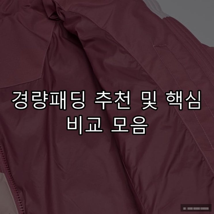  경량패딩 추천 및 핵심 비교 모음