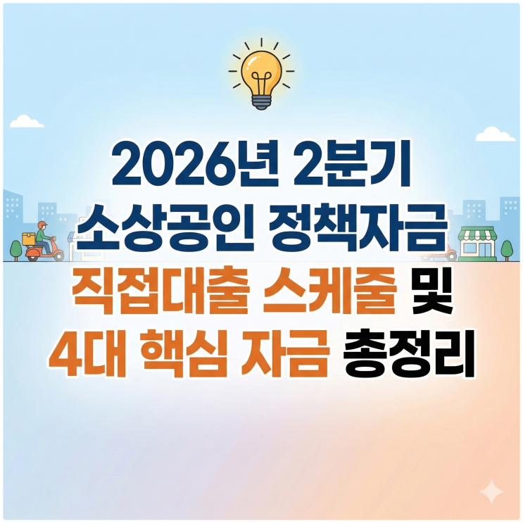  2026년 2분기 소상공인 정책자금 직접대출 스케줄 및 4대 핵심 자금 총정리