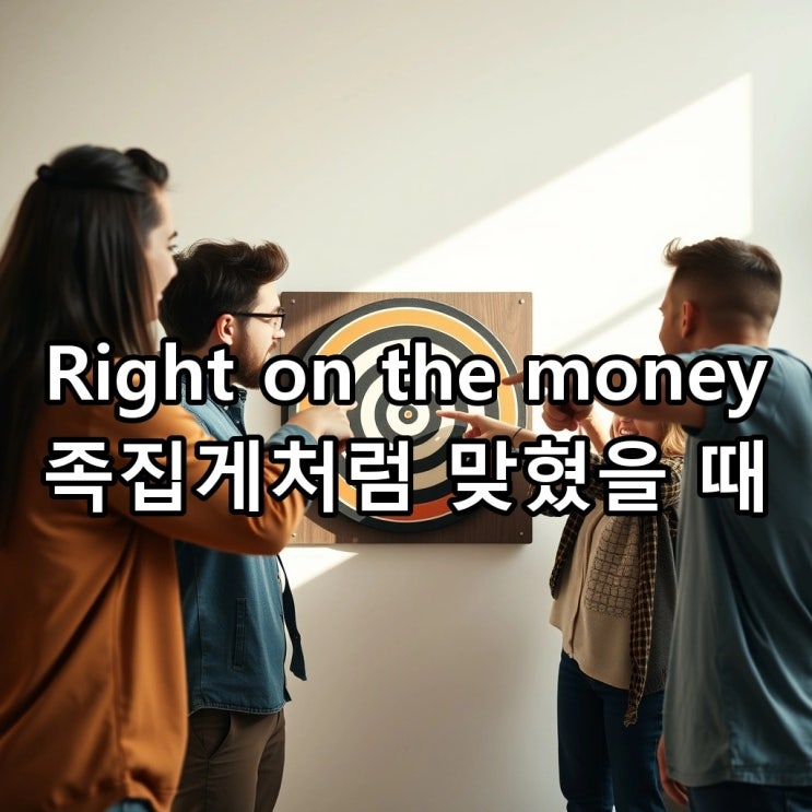  'right on the money' 뜻: 정확하다, 소름 돋게 딱 맞혔을 때 쓰는 원어민의 진짜 표현