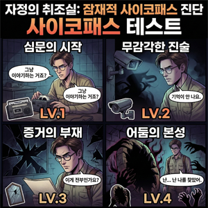  [심리테스트] 절대 속일 수 없는 무의식 진단... 내 안의 '잠재적 사이코패스' 테스트 ️