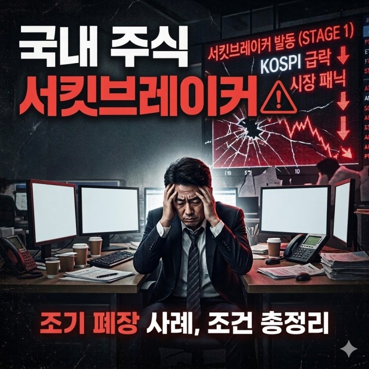  한국 주식시장 3단계 조기 폐장 기준 총정리: 코스피·코스닥 20% 급락 시 장 종료