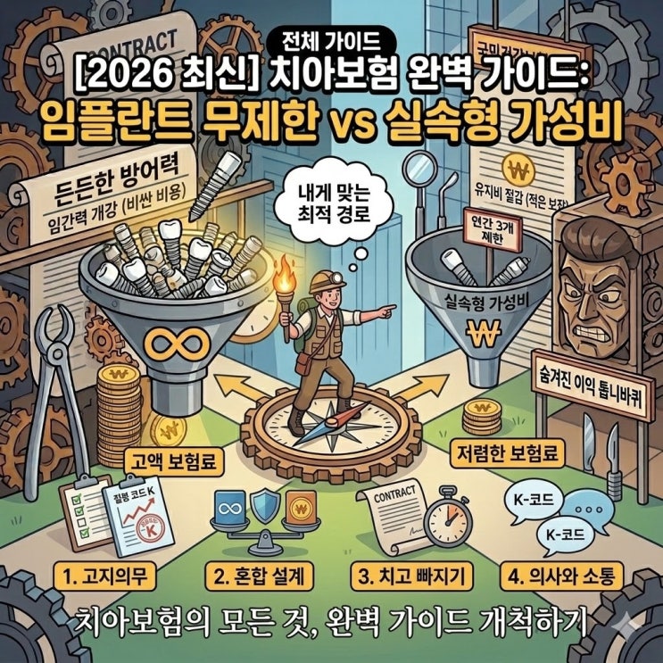  [2026년 최신] 치아보험 완벽 비교: 임플란트 무제한 vs 가성비 보험사, 내게 맞는 정답은?