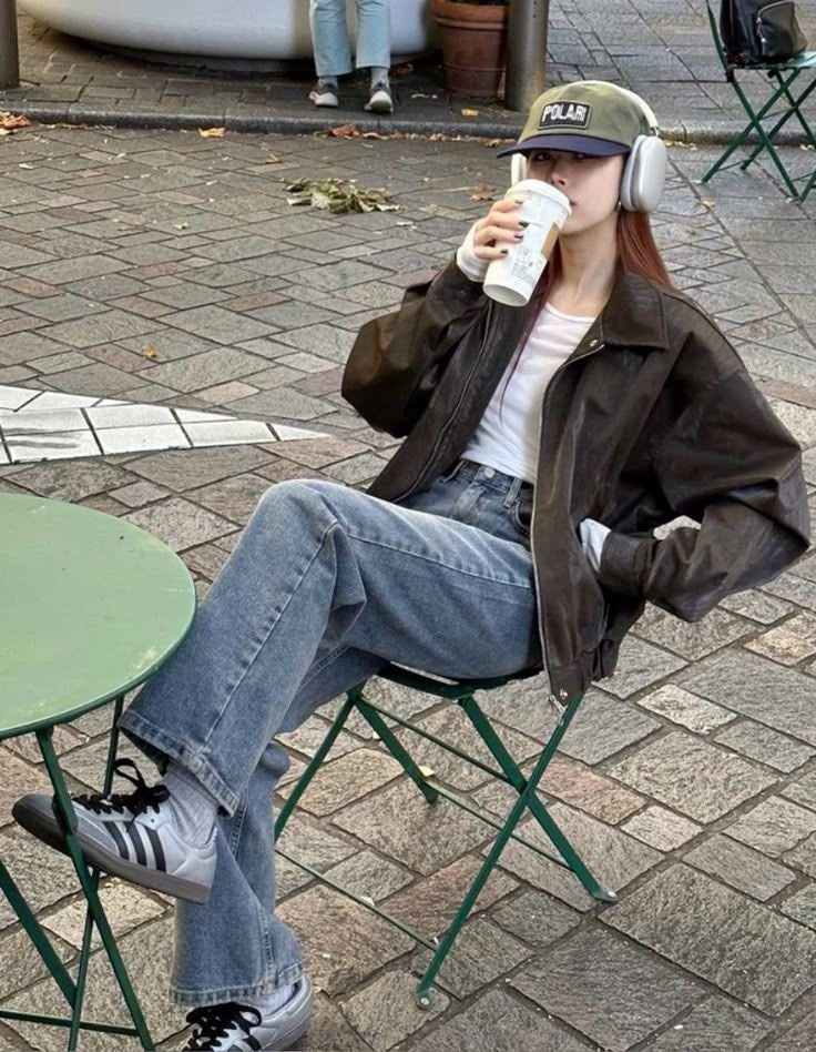핀터레스트 브라운 가죽자켓 레더 코디 간절기 출근룩 데일리룩 봄코디 모음집