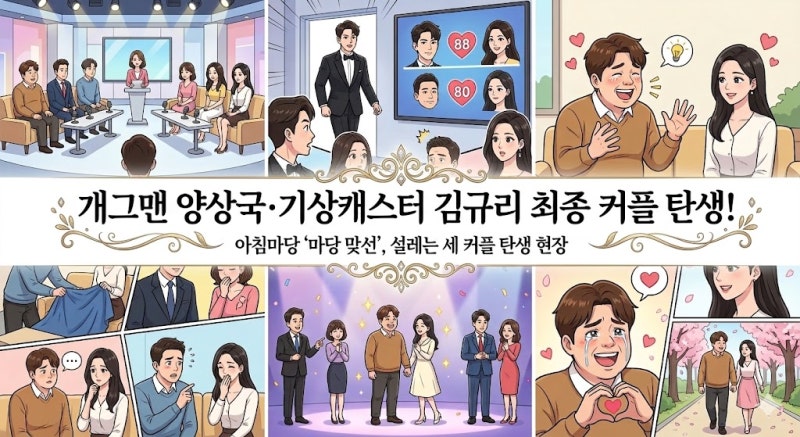[방송 소식] 아침마당 '마당 맞선', 개그맨 양상국·기상캐스터 김규리 최종 커플 등극