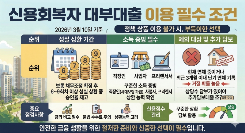 신용회복자 대부대출 조건 및 그 전 확인할 수 있는 대출 상품
