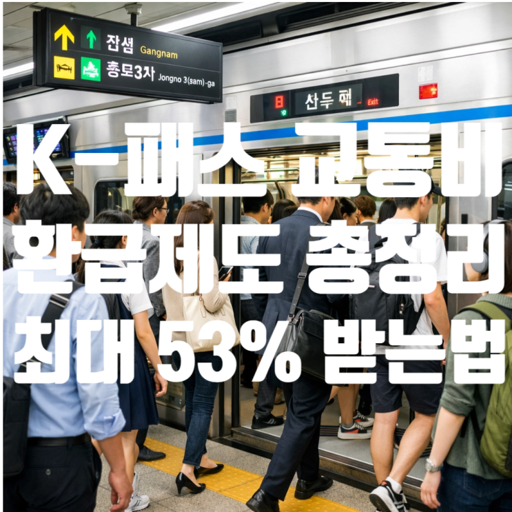  K-패스 교통비 환급제도 총정리! 대중교통 이용하면 최대 53% 돌려받습니다