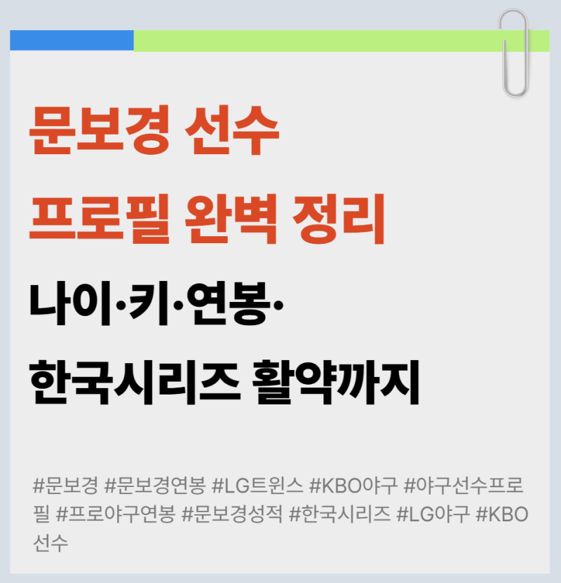 문보경 선수 프로필 완벽 정리 – 나이·키·연봉·한국시리즈 활약까지