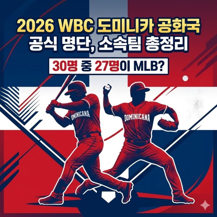  2026 WBC 도미니카 공화국 라인업, 선수 명단, 소속팀 한눈에 보기