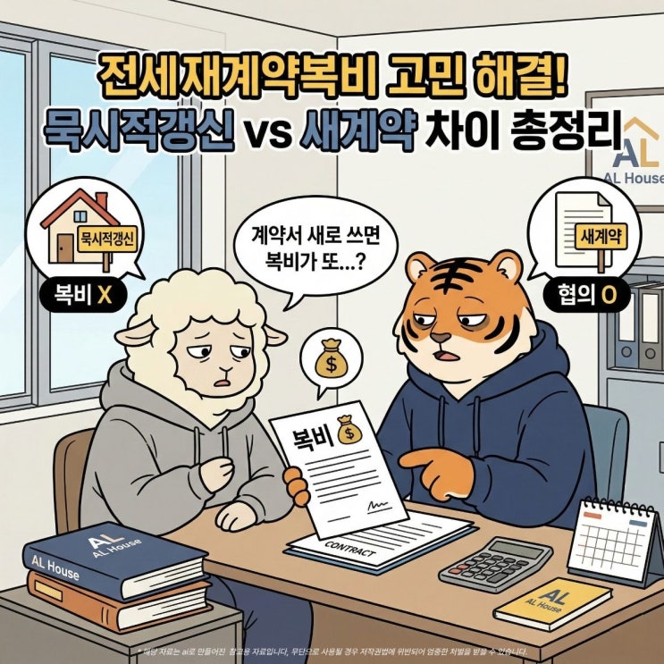  전세재계약복비 묵시적갱신과 새계약 차이 총정리