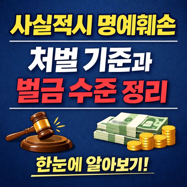  사실적시 명예훼손 처벌 기준과 벌금 수준 정리: SNS·단톡방 글도 처벌될 수 있습니다