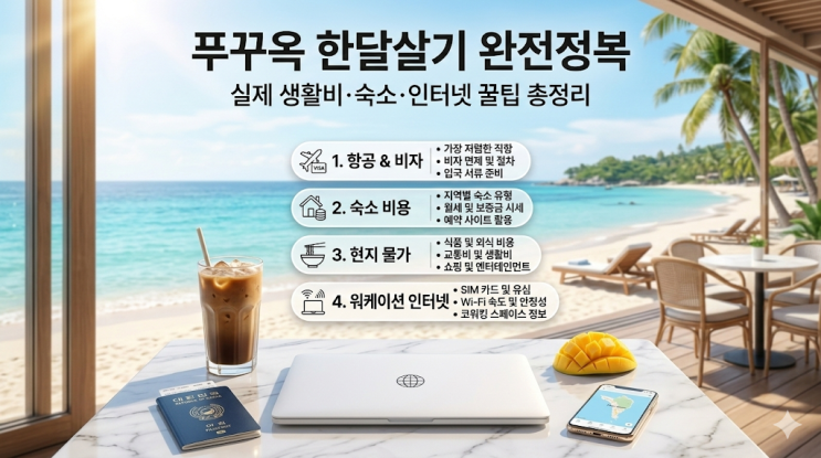  푸꾸옥 한달살기 완전정복 | 숙소·물가·인터넷·생활비 실제 후기 & 꿀팁 2026