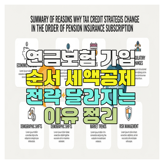  연금보험 가입 순서 세액공제 전략 달라지는 이유 정리