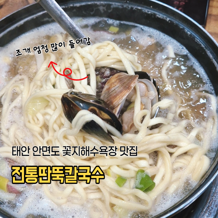  태안 안면도맛집 전통딴뚝칼국수 시골인심 푸짐한 해물칼국수+보쌈+만두 후기