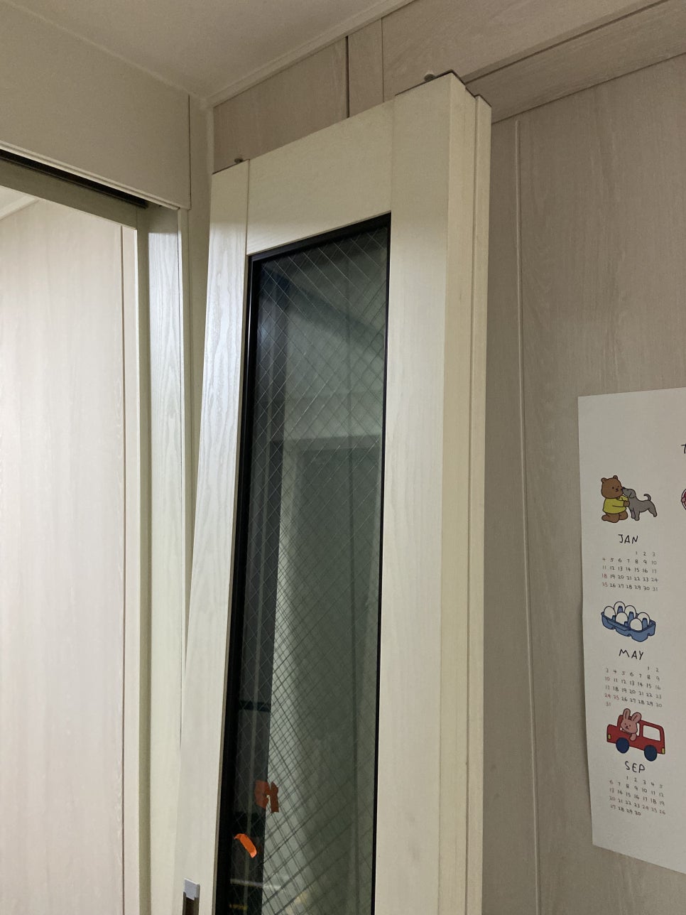 평택중문수리 현관문 3연동도어 와이어 끊겨 교체해드렸습니다