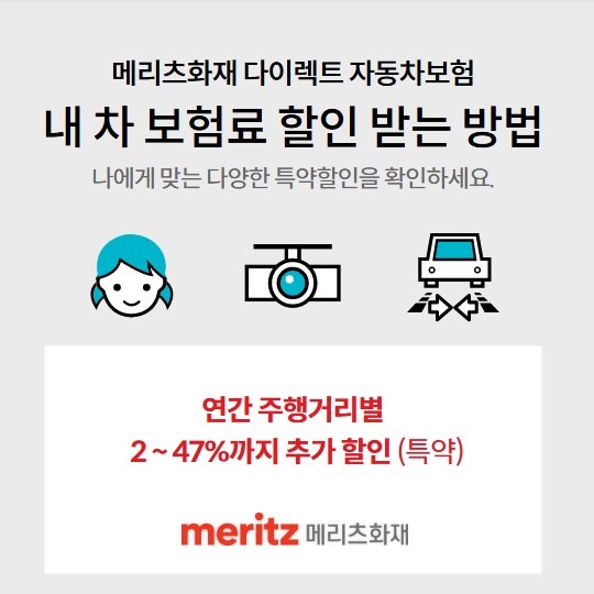 메리츠화재 주행거리 할인 특약 정보 및 환급률
