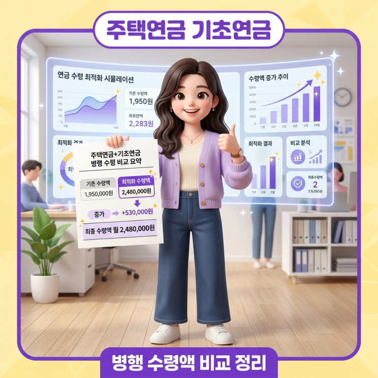  주택연금 기초연금 병행 수령액 비교 정리