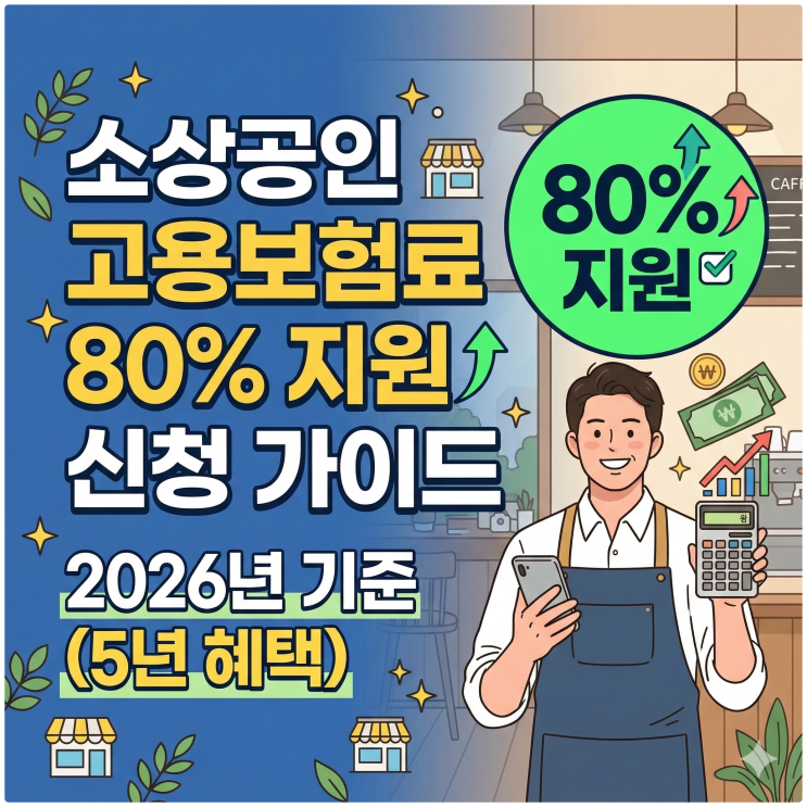  소상공인 고용보험료 80% 지원 신청 가이드 (2026년 기준 5년 혜택)